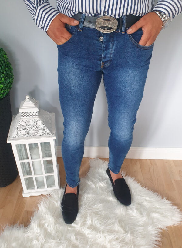 Spodnie męskie jeansy z przetarciami