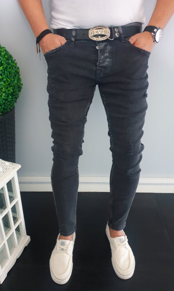 Czarne jeansy męskie skinny bez dziur